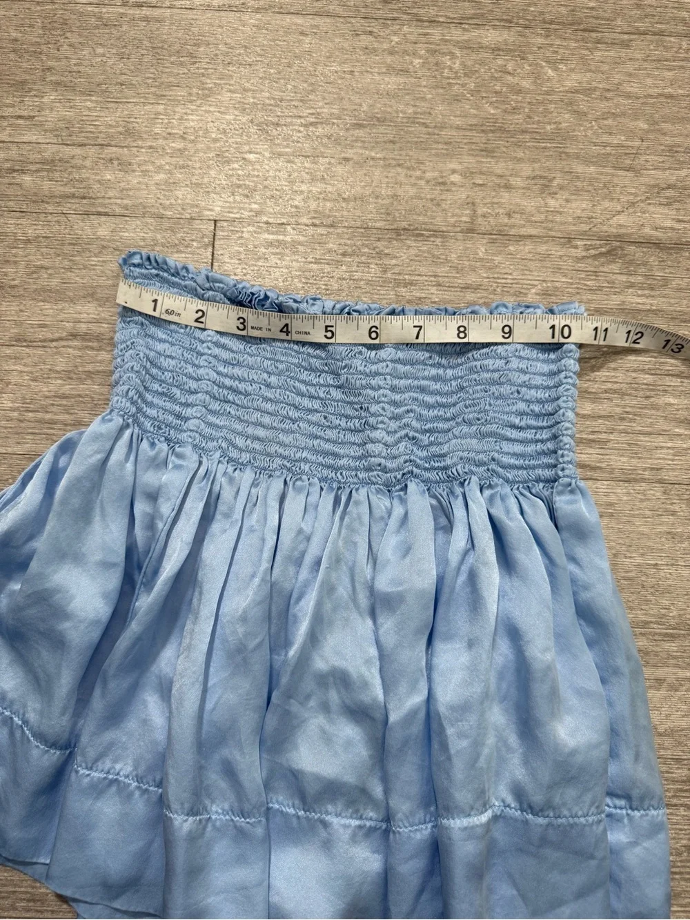 KOCH Light Blue Satin Bubble Skort Y2K Balletcore Mini Skirt Shorts Size S‎